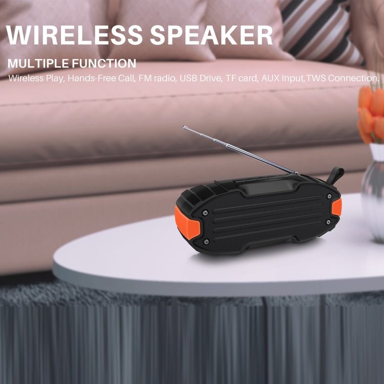 New Rixing NR-907FM TWS Outdoor Bluetooth Speaker Support Hands-free Call / FM with Handle & Antenna(Black) - Desktop Speaker by NewRixing | Online Shopping South Africa | PMC Jewellery | Buy Now Pay Later Mobicred