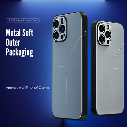 For iPhone 12 R-JUST RJ-52 3-Line Style Metal TPU Shockproof Protective Case(Black) - iPhone 12 / 12 Pro Cases by R-JUST | Online Shopping South Africa | PMC Jewellery | Buy Now Pay Later Mobicred