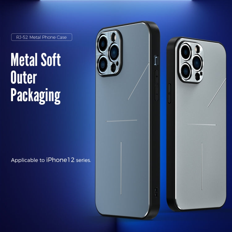 For iPhone 12 Pro R-JUST RJ-52 3-Line Style Metal TPU Shockproof Protective Case(Silver) - iPhone 12 / 12 Pro Cases by R-JUST | Online Shopping South Africa | PMC TechLife