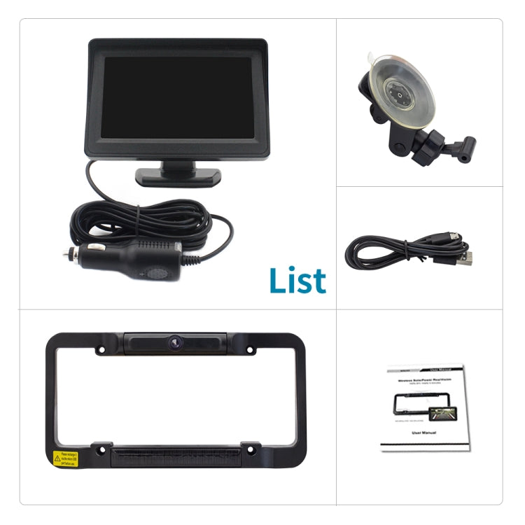 PZ620-W Car 4.3-inch Digital USA Frame Solar Wireless Reversing Image - Car Monitor by PMC TechLife | Online Shopping South Africa | PMC TechLife | Buy Now Pay Later Mobicred