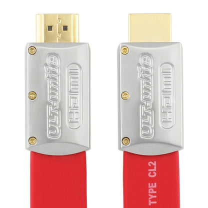 ULT-unite 4K Ultra HD Gold-plated HDMI to HDMI Flat Cable, Cable Length:10m(Red) - Cable by ult-unite | Online Shopping South Africa | PMC Jewellery | Buy Now Pay Later Mobicred