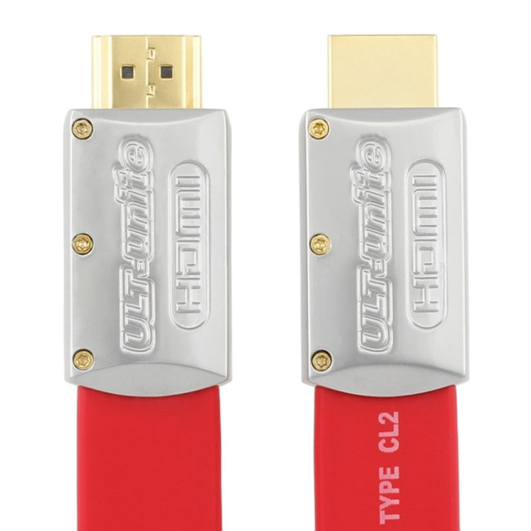 ULT-unite 4K Ultra HD Gold-plated HDMI to HDMI Flat Cable, Cable Length:15m(Red) - Cable by ult-unite | Online Shopping South Africa | PMC Jewellery | Buy Now Pay Later Mobicred