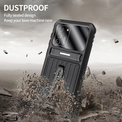 For Samsung Galaxy S21 Ultra 5G Armor Shockproof Splash-proof Dust-proof Phone Case with Holder(Black) - Galaxy S21 Ultra 5G Cases by PMC Jewellery | Online Shopping South Africa | PMC Jewellery