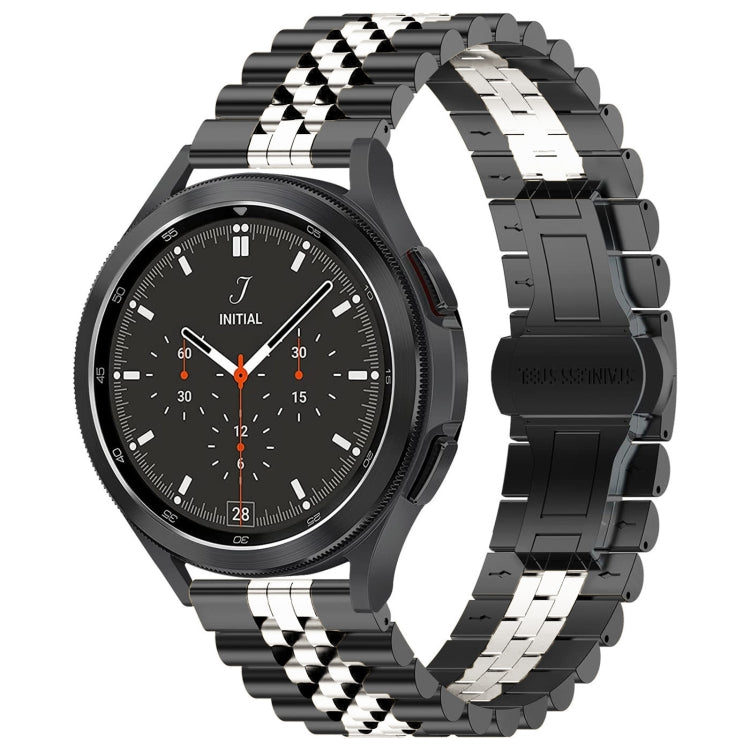 20mm Five-bead Stainless Steel Watch Band (Black Silver) - free shipping - PMC TechLife - Order now!