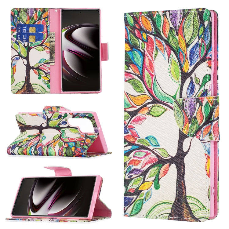 For Samsung Galaxy S22 Ultra 5G Colored Drawing Pattern Horizontal Flip Phone Leather Case with Holder & Card Slots & Wallet(Tree Life) - Galaxy S22 Ultra 5G Cases by PMC Jewellery | Online Shopping South Africa | PMC Jewellery