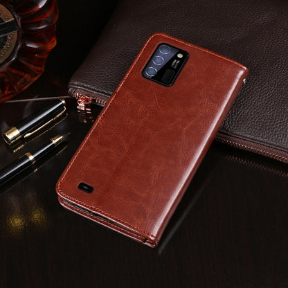 For Oukitel C25 idewei Crazy Horse Texture Leather Phone Case with Holder & Card Slots & Wallet(Brown) - More Brand by idewei | Online Shopping South Africa | PMC Jewellery | Buy Now Pay Later Mobicred