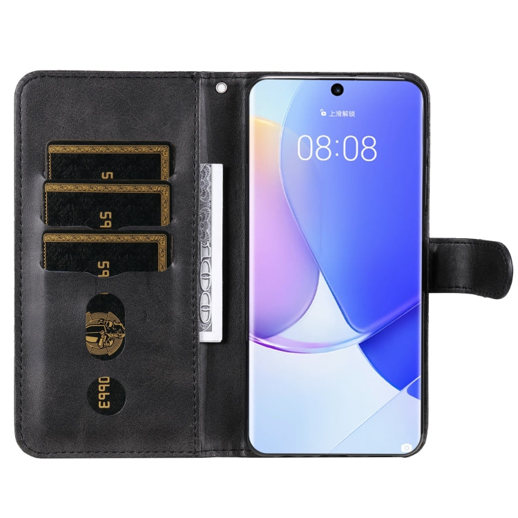 For Huawei nova 9 / Honor 50 5G Calf Texture Zipper Horizontal Flip Leather Phone Case(Black) - Honor Cases by PMC Jewellery | Online Shopping South Africa | PMC Jewellery