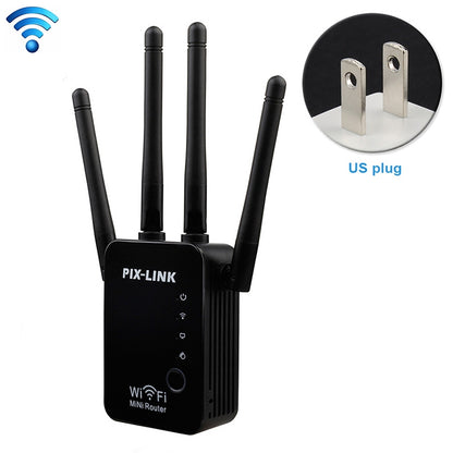 Wireless Smart WiFi Router Repeater with 4 WiFi Antennas, Plug Specification:US Plug(Black) - Wireless Routers by PMC Jewellery | Online Shopping South Africa | PMC Jewellery | Buy Now Pay Later Mobicred