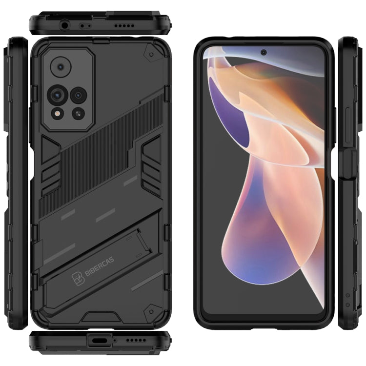 For Xiaomi Redmi Note 11 Pro / Note 11 Pro+ Punk Armor 2 in 1 PC + TPU Shockproof Phone Case with Invisible Holder(Black) - Xiaomi Cases by PMC TechLife | Online Shopping South Africa | PMC TechLife