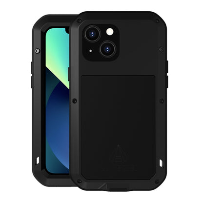 For iPhone 13 mini LOVE MEI Metal Shockproof Life Waterproof Dustproof Protective Phone Case (Black) - iPhone 13 mini Cases by LOVE MEI | Online Shopping South Africa | PMC Jewellery | Buy Now Pay Later Mobicred