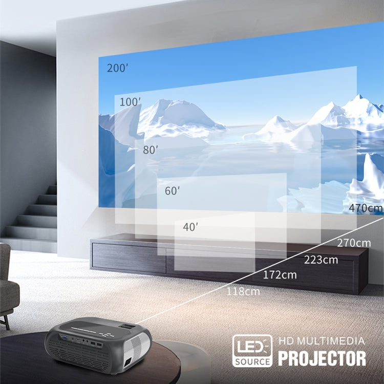 T7 1920x1080P 200 ANSI Portable Home Theater LED HD Digital Projector, Same Screen Version, UK Plug(Black) - free shipping - PMC TechLife - Order now!