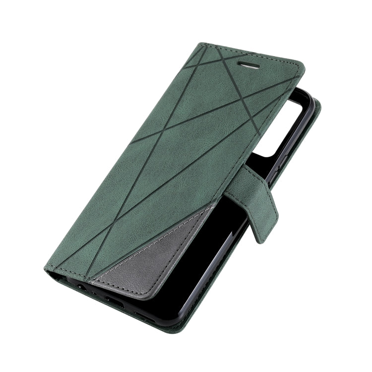 For vivo Y72 5G / Y52 5G / iQOO Z3 Skin Feel Splicing Horizontal Flip Leather Phone Case(Green) - vivo Cases by PMC Jewellery | Online Shopping South Africa | PMC Jewellery | Buy Now Pay Later Mobicred