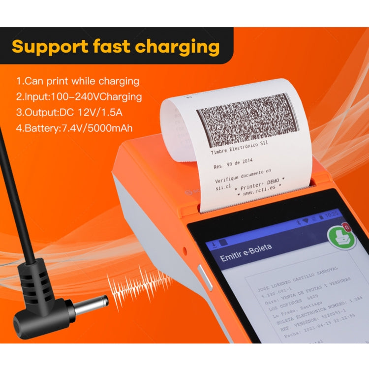 SGT-SP01 5.5 inch HD Screen Handheld POS Receipt Printer, Basic Version, AU Plug(Orange) - Receipt Printers by PMC Jewellery | Online Shopping South Africa | PMC Jewellery | Buy Now Pay Later Mobicred