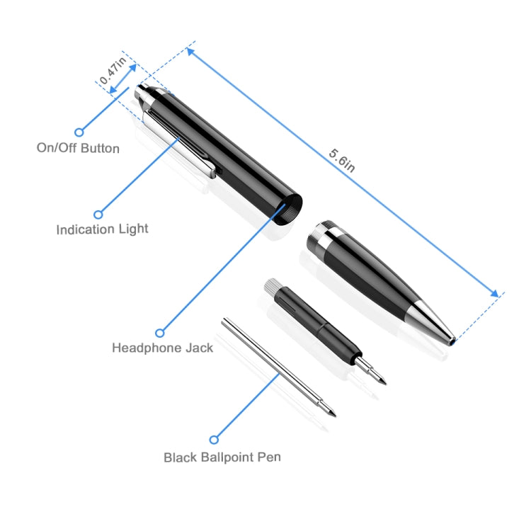 Q90 Intelligent HD Digital Noise Reduction Recording Pen, Capacity:4GB(Black) - Recording Pen by PMC TechLife | Online Shopping South Africa | PMC TechLife | Buy Now Pay Later Mobicred