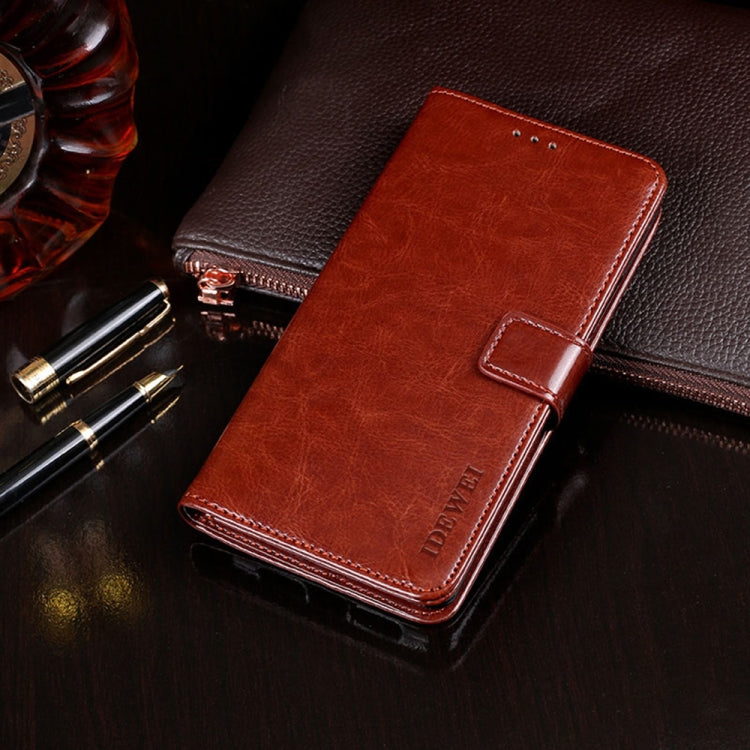 For TCL 20 R 5G idewei Crazy Horse Texture Leather Phone Case(Brown) - TCL by idewei | Online Shopping South Africa | PMC Jewellery | Buy Now Pay Later Mobicred