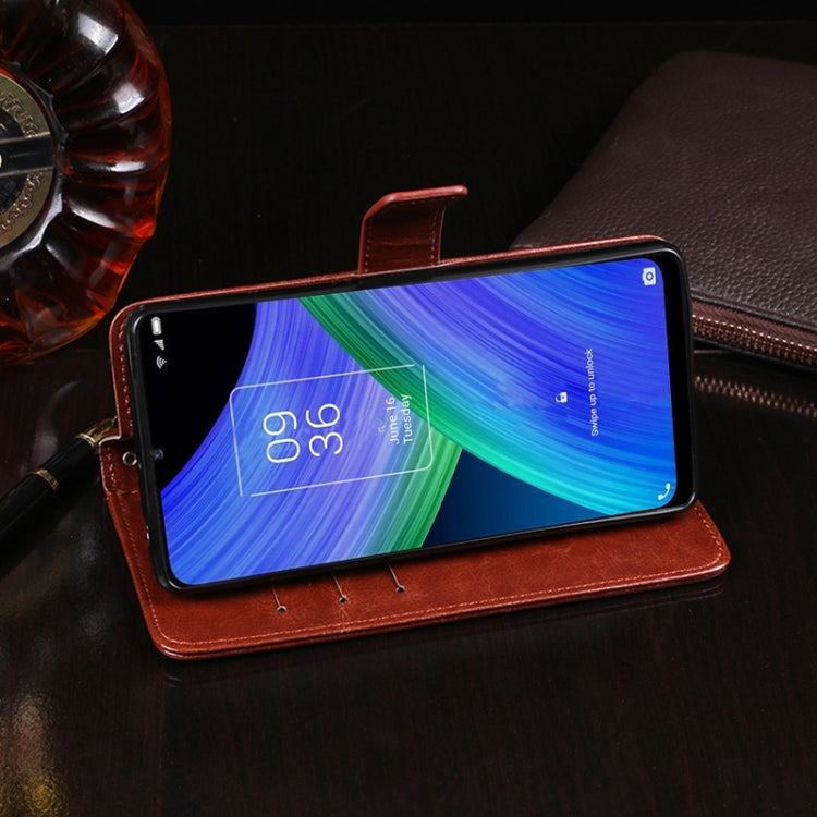 For TCL 20 R 5G idewei Crazy Horse Texture Leather Phone Case(Brown) - TCL by idewei | Online Shopping South Africa | PMC Jewellery | Buy Now Pay Later Mobicred