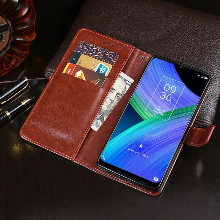 For TCL 20 R 5G idewei Crazy Horse Texture Leather Phone Case(Brown) - TCL by idewei | Online Shopping South Africa | PMC Jewellery | Buy Now Pay Later Mobicred
