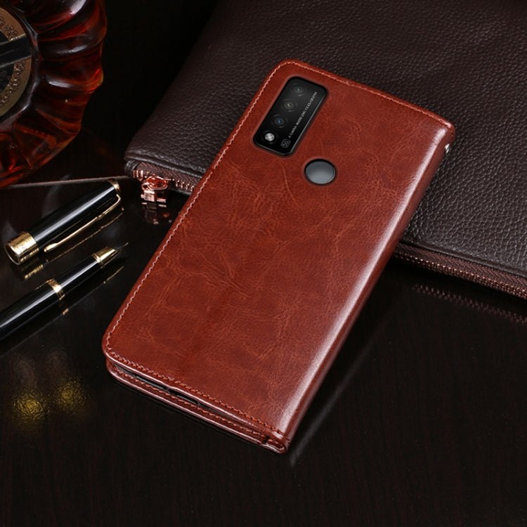 For TCL 20 R 5G idewei Crazy Horse Texture Leather Phone Case(Black) - TCL by idewei | Online Shopping South Africa | PMC Jewellery | Buy Now Pay Later Mobicred