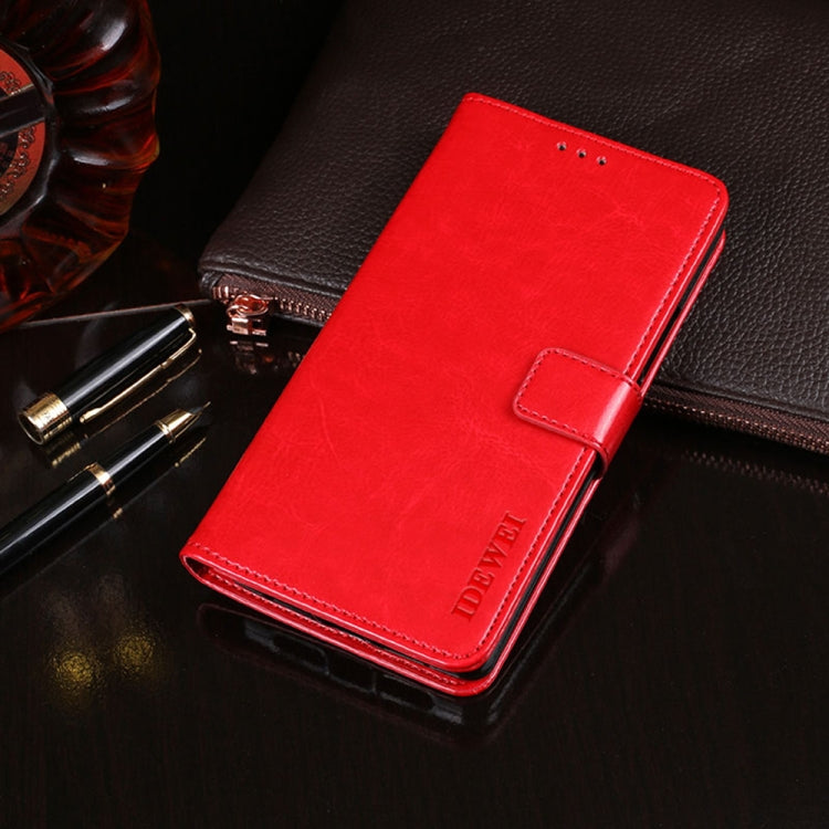For TCL 20 R 5G idewei Crazy Horse Texture Leather Phone Case(Red) - TCL by idewei | Online Shopping South Africa | PMC Jewellery | Buy Now Pay Later Mobicred