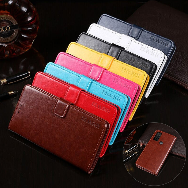 For TCL 20 R 5G idewei Crazy Horse Texture Leather Phone Case(Red) - TCL by idewei | Online Shopping South Africa | PMC Jewellery | Buy Now Pay Later Mobicred