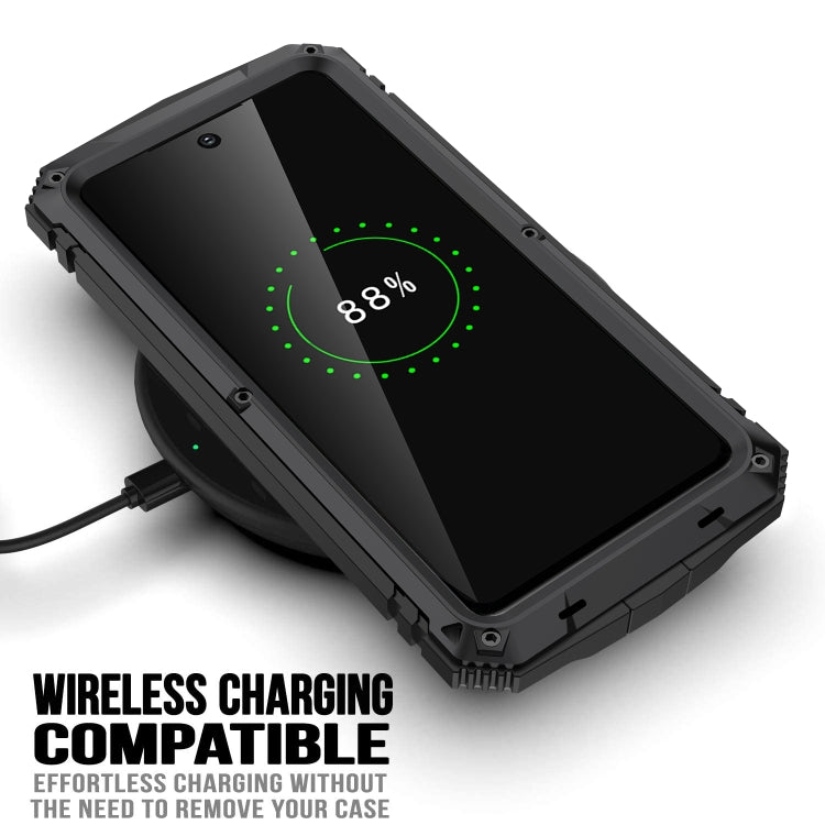 For Samsung Galaxy S21 FE R-JUST Rugged Phone Case with Holder(Black) - Galaxy Phone Cases by R-JUST | Online Shopping South Africa | PMC TechLife | Buy Now Pay Later Mobicred