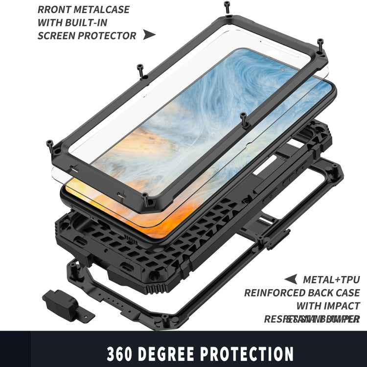 For Samsung Galaxy S21 FE R-JUST Rugged Phone Case with Holder(Black) - Galaxy Phone Cases by R-JUST | Online Shopping South Africa | PMC TechLife | Buy Now Pay Later Mobicred