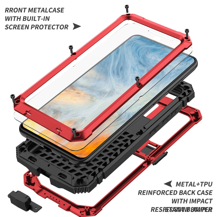 For Samsung Galaxy S21 FE R-JUST Rugged Phone Case with Holder(Red) - free shipping - PMC TechLife - Order now!