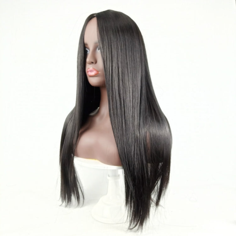 Centre-parted Long Straight Wig Headgear for Women(Black) - free shipping - PMC TechLife - Order now!