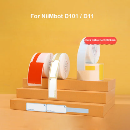 25 x 78mm  90 Sheets Thermal Label Data Cable Sort Stickers For NiiMbot D101 / D11(White) - Printer Accessories by PMC Jewellery | Online Shopping South Africa | PMC Jewellery | Buy Now Pay Later Mobicred