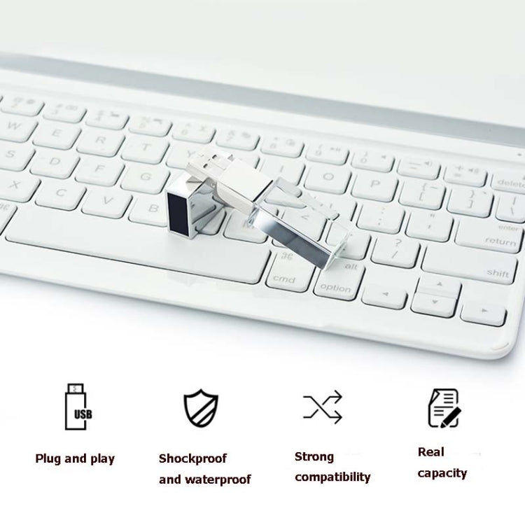 Crystal Flash Light Emitting USB 2.0 Flash Drive Car Music USB Flash Drive, Capacity:8GB(White) - USB Flash Drives by PMC TechLife | Online Shopping South Africa | PMC TechLife | Buy Now Pay Later Mobicred