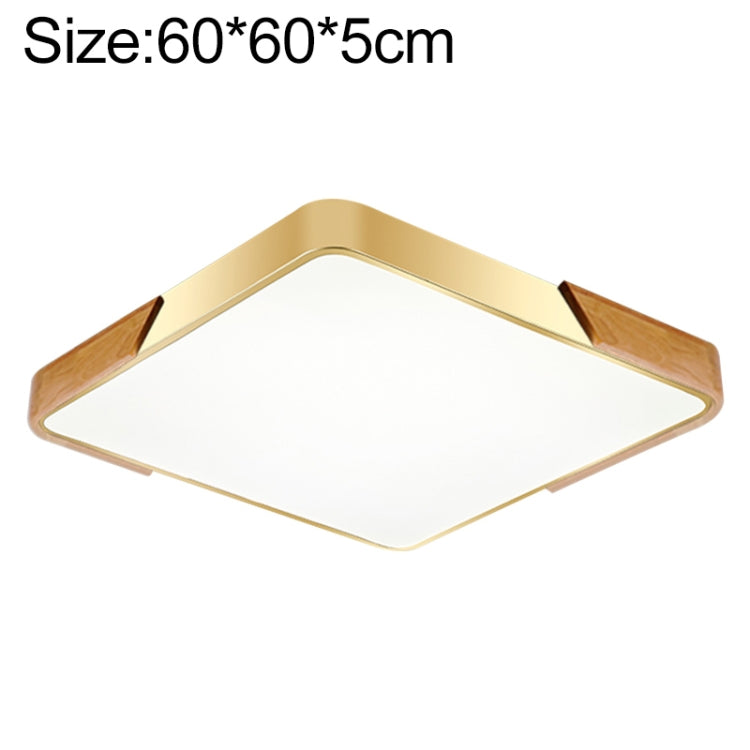 Wood Macaron LED Square Ceiling Lamp, 3-Colors Light, Size:60cm(Gold) - Celling Lights & Chandeliers by PMc TechLife | Online Shopping South Africa | PMc TechLife | Buy Now Pay Later Mobicred