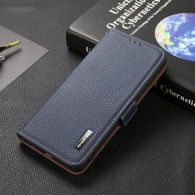 For Nokia XR20 KHAZNEH Side-Magnetic Litchi Genuine Leather RFID Phone Case(Blue) - Nokia Cases by PMC TechLife | Online Shopping South Africa | PMC TechLife | Buy Now Pay Later Mobicred