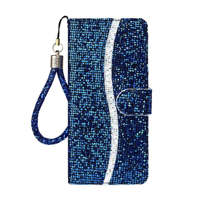 For Samsung Galaxy A73 Glitter Powder Leather Phone Case(Blue) - Galaxy Phone Cases by PMC Jewellery | Online Shopping South Africa | PMC Jewellery