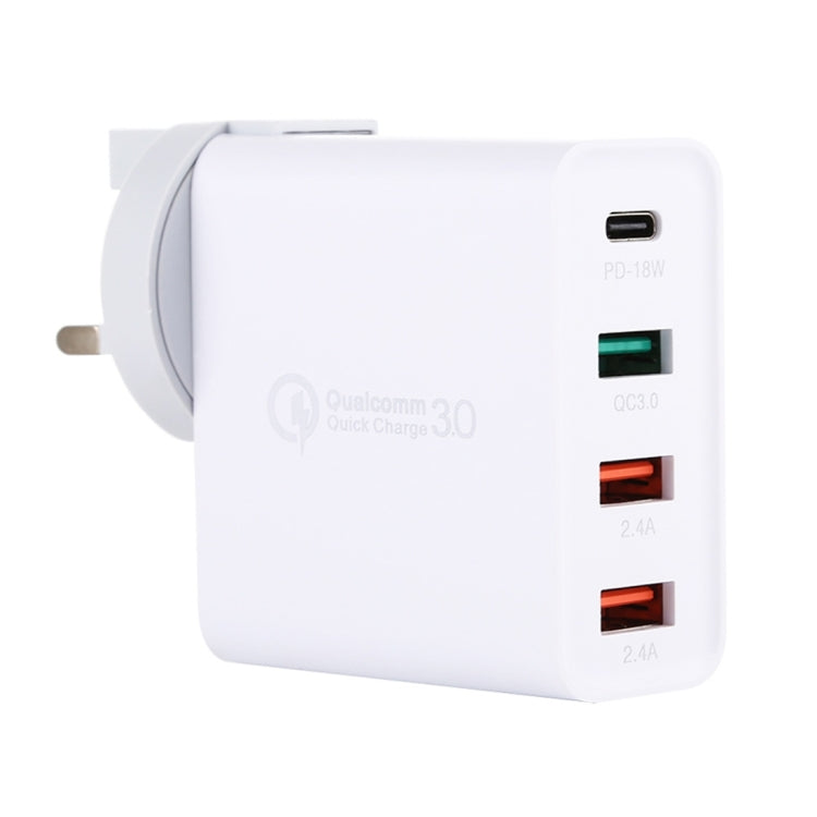 A3 PD 18W USB-C / Type-C + QC3.0 USB + Dual USB Interface Travel Charger - USB Charger by PMC Jewellery | Online Shopping South Africa | PMC Jewellery | Buy Now Pay Later Mobicred