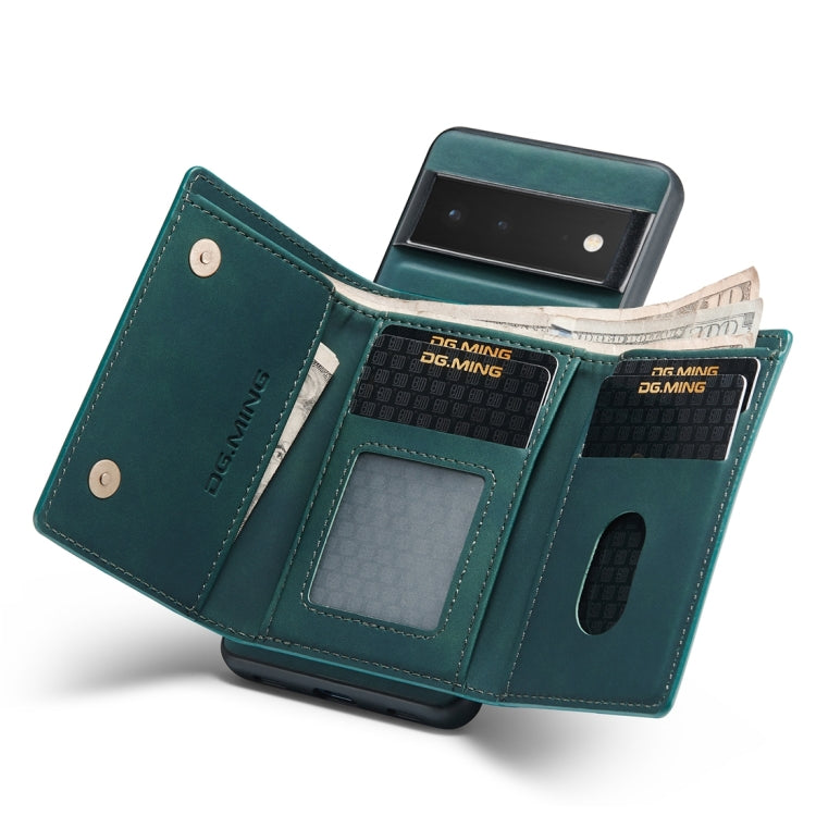For Google Pixel 6 Pro DG.MING M1 Series 3-Fold Multi Card Wallet Back Cover Leather Phone Case(Green) - free shipping - PMC TechLife - Order now!