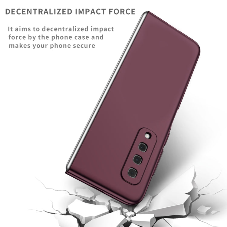 For Samsung Galaxy Fold Armor Foldable Phone Case(Wine Red) - Galaxy Phone Cases by PMC TechLife | Online Shopping South Africa | PMC TechLife