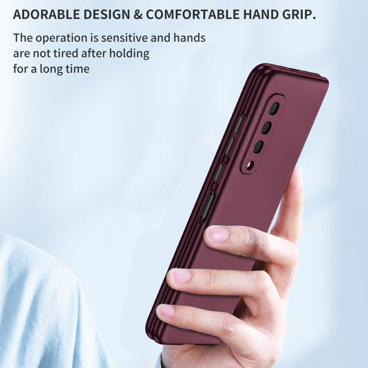 For Samsung Galaxy Fold Armor Foldable Phone Case(Wine Red) - Galaxy Phone Cases by PMC TechLife | Online Shopping South Africa | PMC TechLife