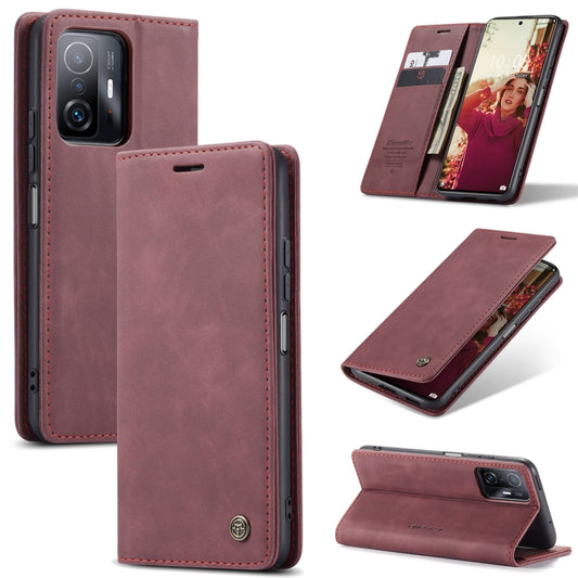 For Xiaomi Mi 11T / 11T Pro CaseMe 013 Multifunctional Leather Phone Case(Wine Red) - Xiaomi Cases by CaseMe | Online Shopping South Africa | PMC Jewellery | Buy Now Pay Later Mobicred