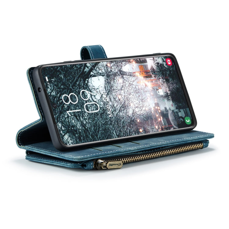 For Samsung Galaxy S22 5G CaseMe C30 Multifunctional Phone Leather Case with Holder & Card Slot & Wallet(Blue) - Galaxy S22 5G Cases by CaseMe | Online Shopping South Africa | PMC Jewellery | Buy Now Pay Later Mobicred