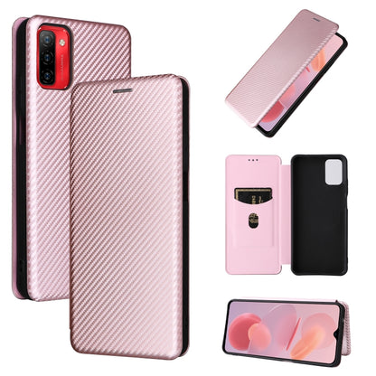 For Ulefone Note 12P Carbon Fiber Texture Horizontal Flip PU Phone Case(Pink) - Ulefone Cases by PMC Jewellery | Online Shopping South Africa | PMC Jewellery | Buy Now Pay Later Mobicred