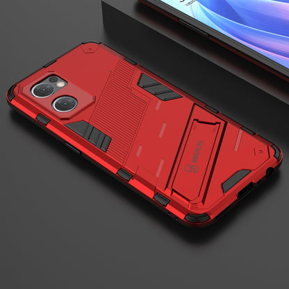 For OPPO Reno7 5G Global / Find X5 Lite Punk Armor 2 in 1 PC + TPU Shockproof Phone Case with Invisible Holder(Red) - OPPO Cases by PMC Jewellery | Online Shopping South Africa | PMC Jewellery | Buy Now Pay Later Mobicred