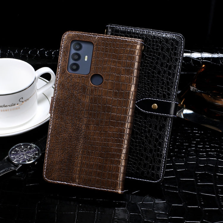 For TCL 30 SE idewei Crocodile Texture Leather Phone Case(Black) - free shipping - PMC Jewellery - Order now!