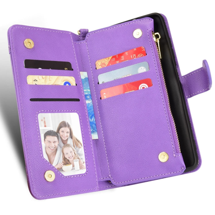 For Blackview A90 Litchi Texture Zipper Leather Phone Case(Purple) - More Brand by PMC TechLife | Online Shopping South Africa | PMC TechLife | Buy Now Pay Later Mobicred