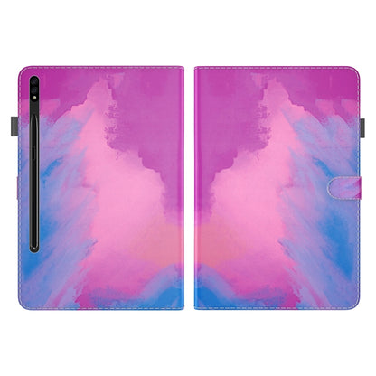 For Samsung Galaxy Tab S9 Watercolor Pattern Flip Leather Tablet Case(Purple Red) - Galaxy Tab S9 Cases by PMC Jewellery | Online Shopping South Africa | PMC Jewellery | Buy Now Pay Later Mobicred