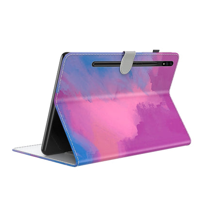 For Samsung Galaxy Tab S9 Watercolor Pattern Flip Leather Tablet Case(Purple Red) - Galaxy Tab S9 Cases by PMC Jewellery | Online Shopping South Africa | PMC Jewellery | Buy Now Pay Later Mobicred