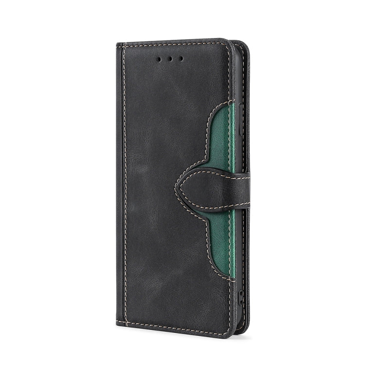 For Doogee N40 Pro Skin Feel Straw Hat Magnetic Buckle Leather Phone Case(Black) - Doogee Cases by PMC Jewellery | Online Shopping South Africa | PMC Jewellery | Buy Now Pay Later Mobicred