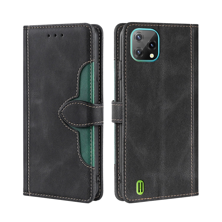 For Blackview A55 Skin Feel Straw Hat Magnetic Buckle Leather Phone Case(Black) - More Brand by PMC Jewellery | Online Shopping South Africa | PMC Jewellery