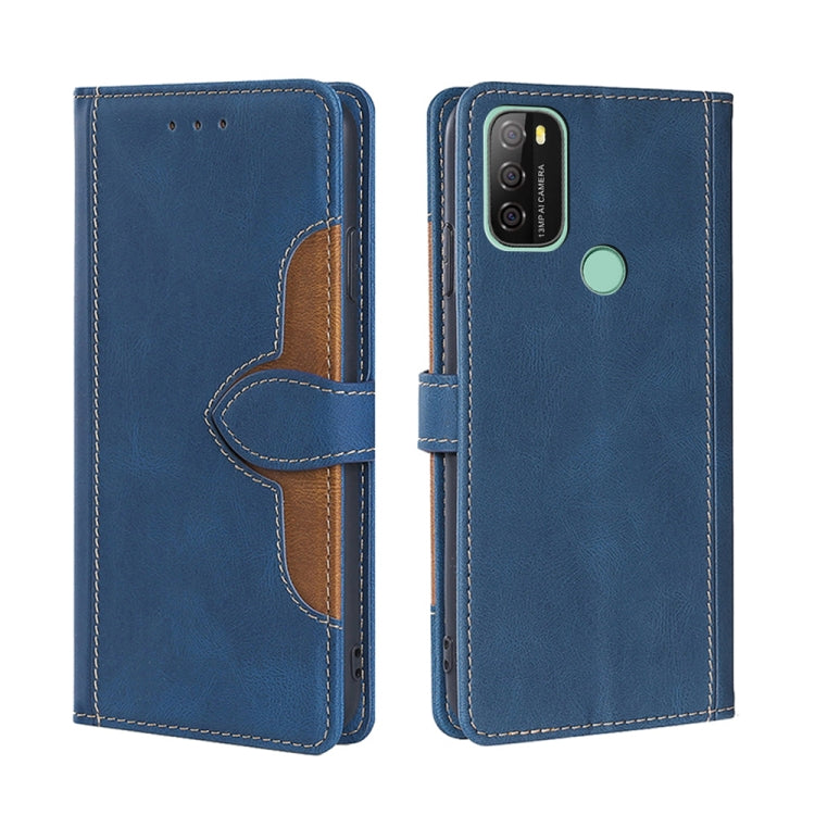 For Blackview A70 Skin Feel Straw Hat Magnetic Buckle Leather Phone Case(Blue) - More Brand by PMC Jewellery | Online Shopping South Africa | PMC Jewellery | Buy Now Pay Later Mobicred