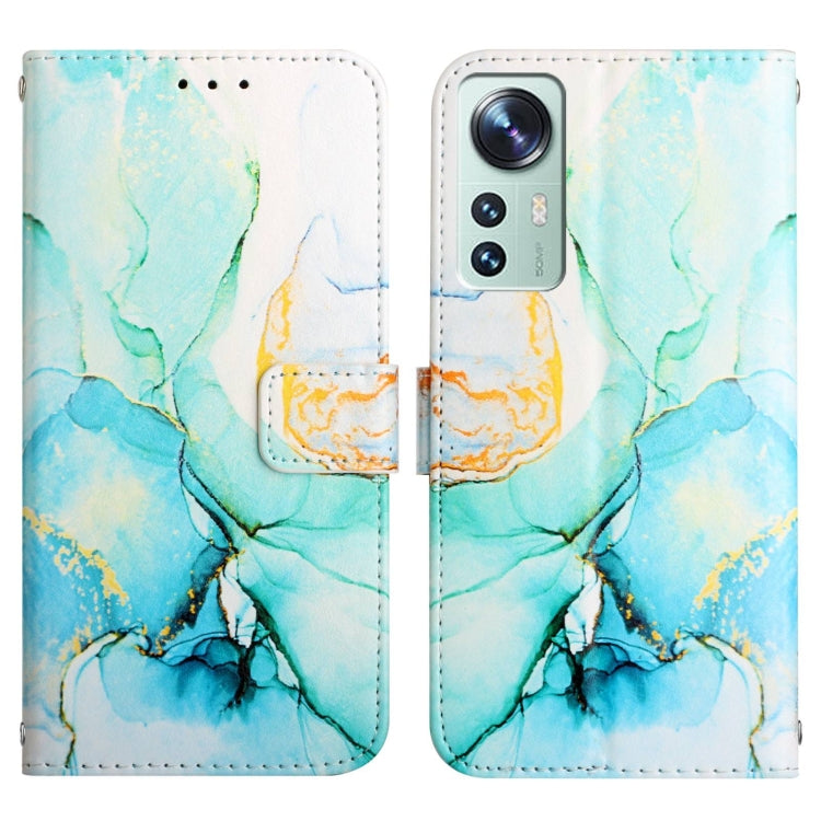 For Xiaomi 12 Pro PT003 Marble Pattern Flip Leather Phone Case(Green LS003) - Xiaomi Cases by PMC Jewellery | Online Shopping South Africa | PMC Jewellery