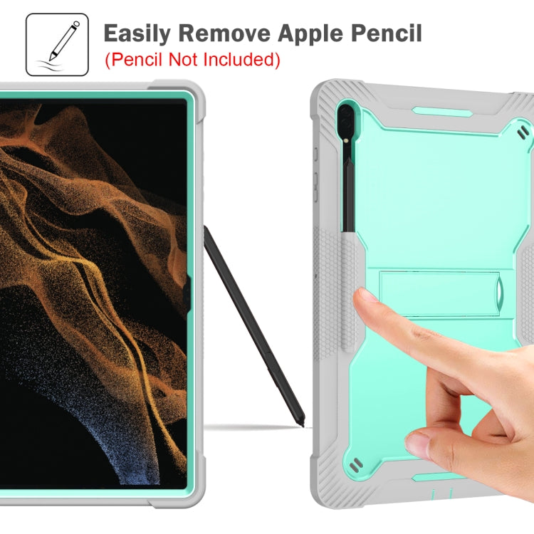 For Samsung Galaxy Tab S9  Ultra / S8 Ultra Silicone + PC Shockproof Protective Tablet Case(Grey + Green) - free shipping - PMC Jewellery - Order now!
